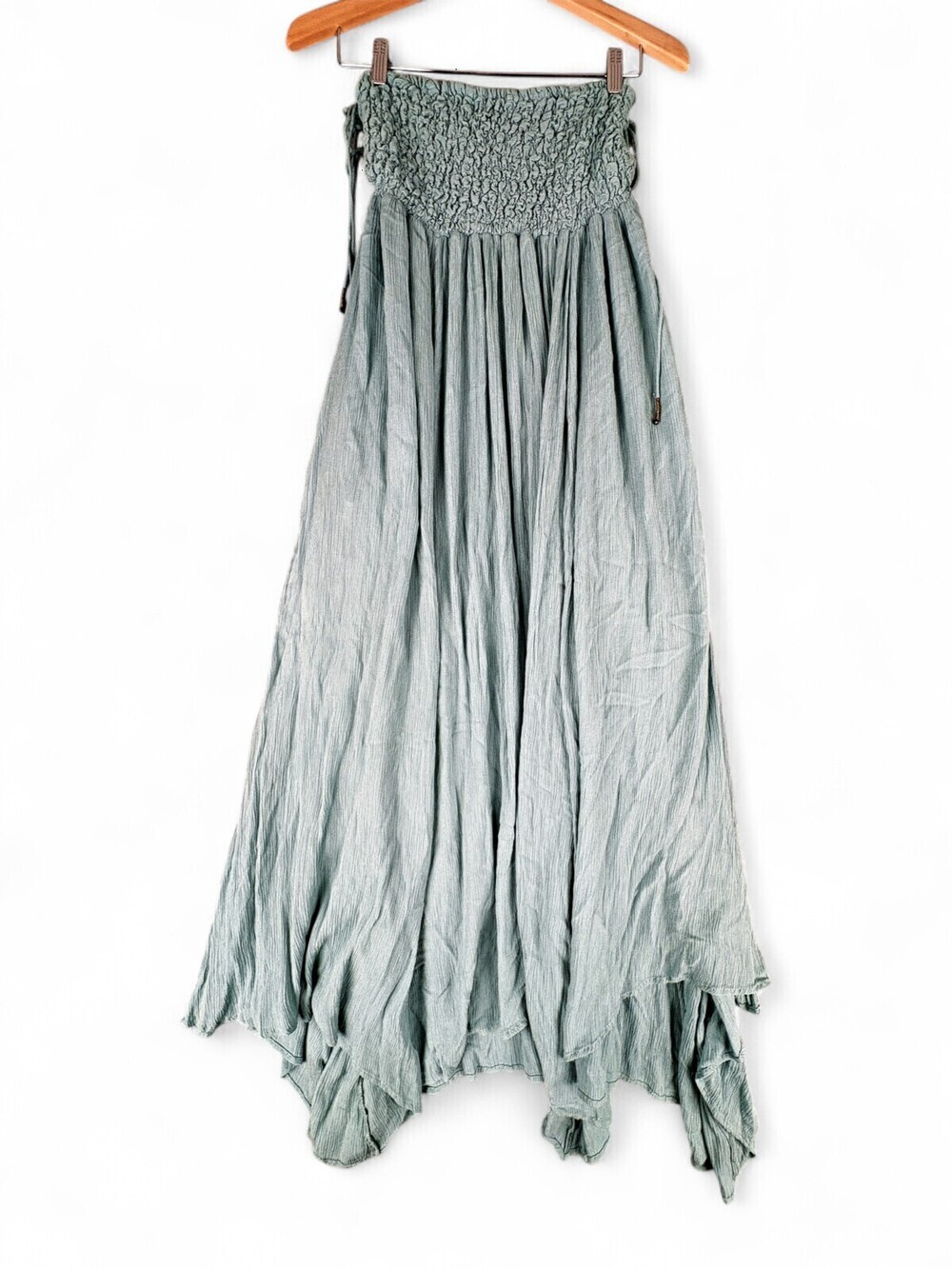 Free People Strapless Smocked Maxi Dress - Sage S